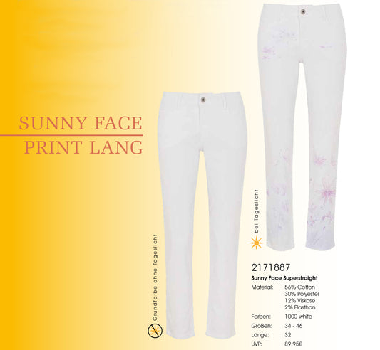 Sunny Face Butterfly Print super straight